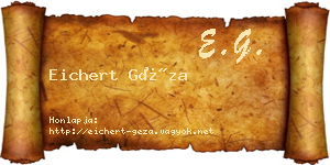 Eichert Géza névjegykártya